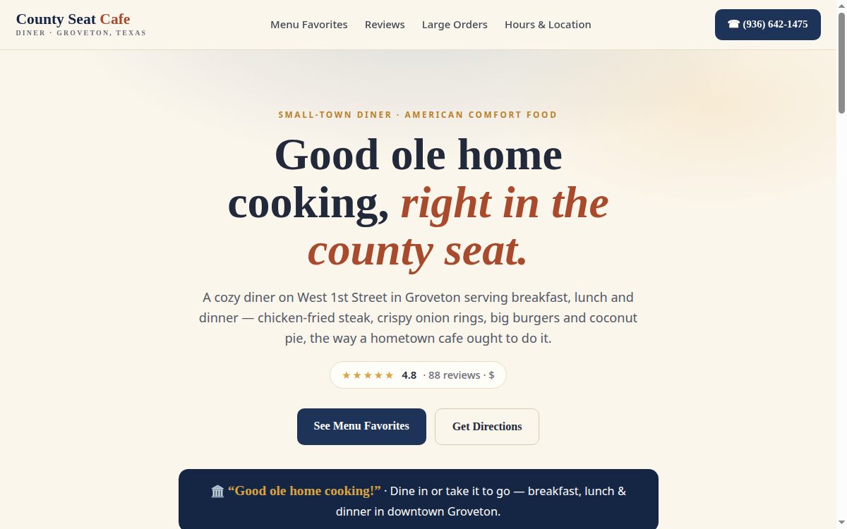 County Seat Cafe demo preview