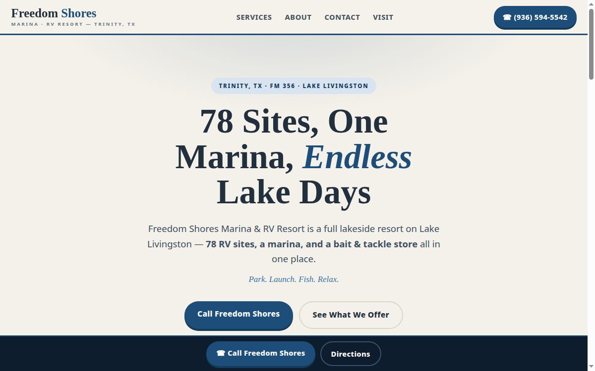 Freedom Shores Marina & RV Resort demo preview