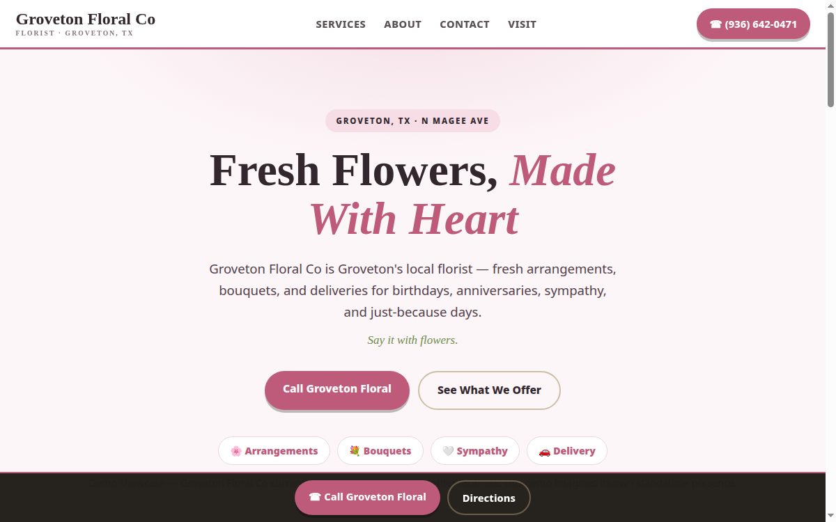 Groveton Floral Co demo preview