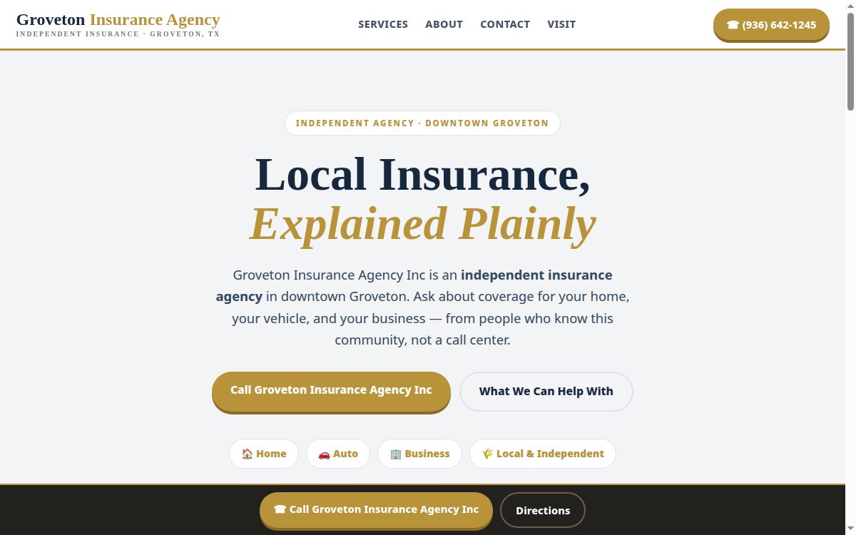 Groveton Insurance Agency Inc demo preview