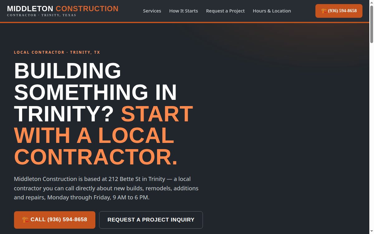 Middleton Construction demo preview