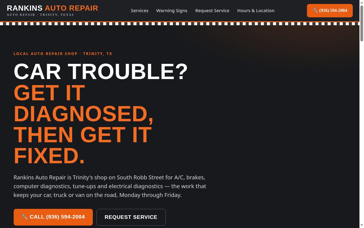 Rankins Auto Repair demo preview